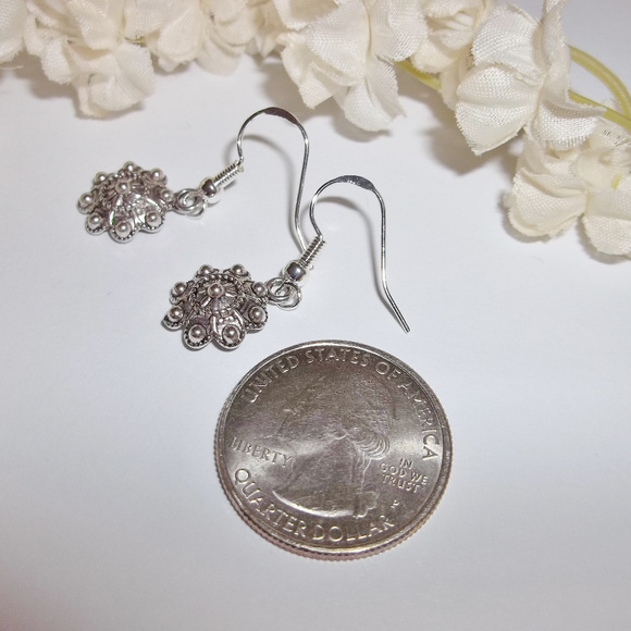 Small Silver Boho Earring Set Jewelry Women Minimalist Style Dangle Drop 1575 - Picture 5 of 9